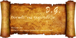 Dormány Gusztáv névjegykártya