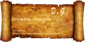 Dormány Gusztáv névjegykártya