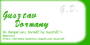 gusztav dormany business card